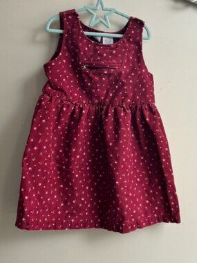 ❤️🧵 Vintage Cherokee Corduroy Dress – Deep Red – Size 5T 🧵❤️